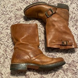 Frye camel boots! Well loved - still a lot of life left!